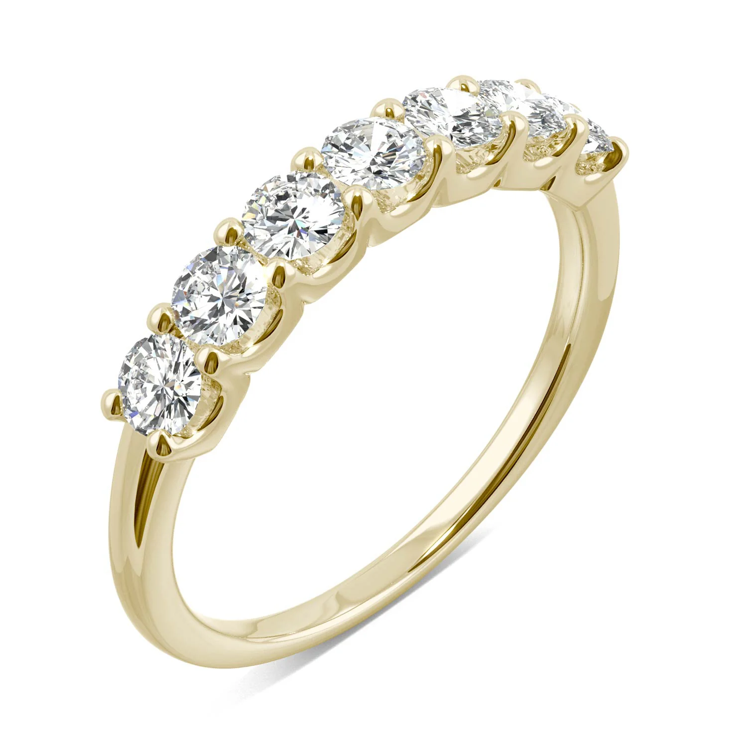 0.70 CTW DEW Round Moissanite Anniversary Band in 14K Yellow Gold - Image 2
