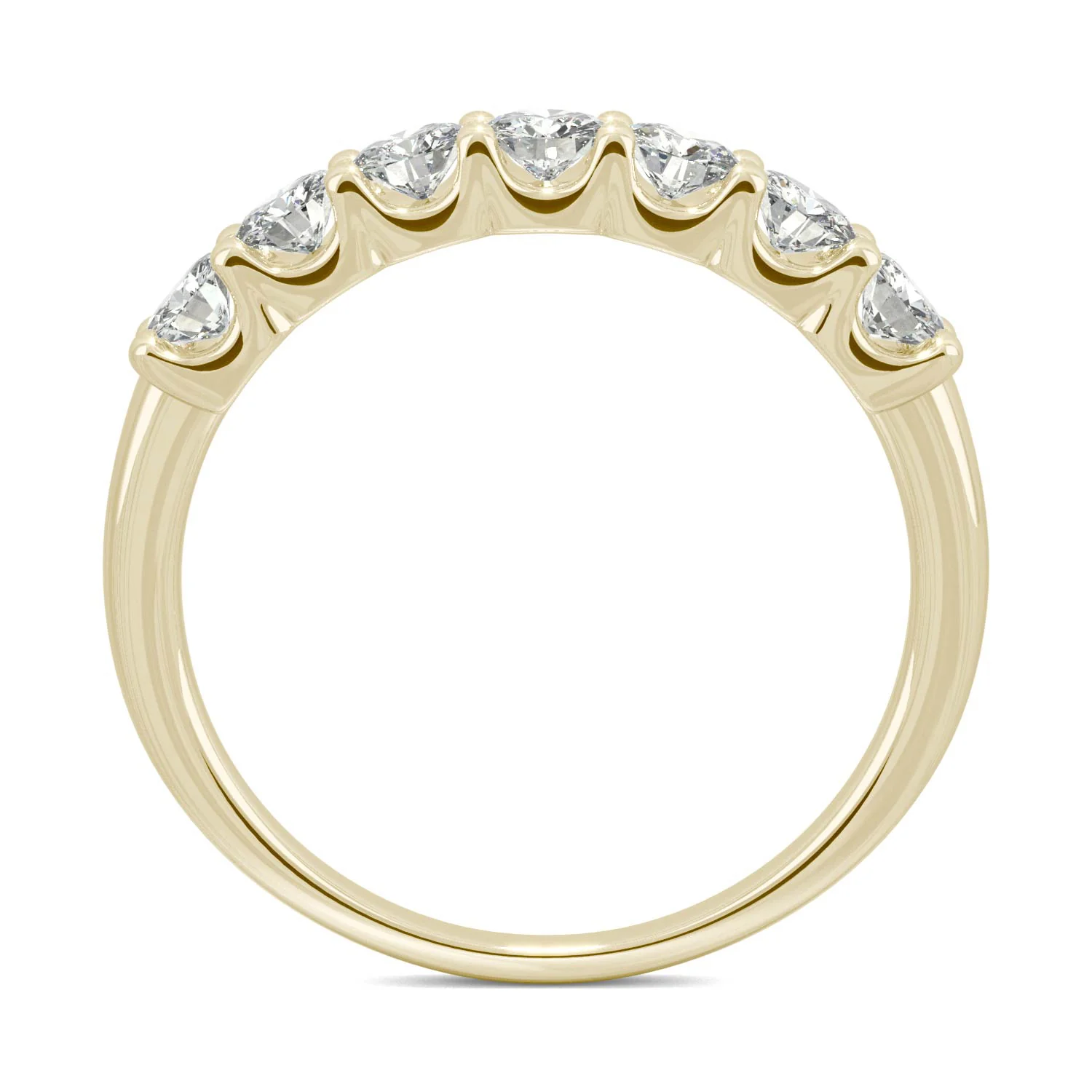 0.70 CTW DEW Round Moissanite Anniversary Band in 14K Yellow Gold - Image 3