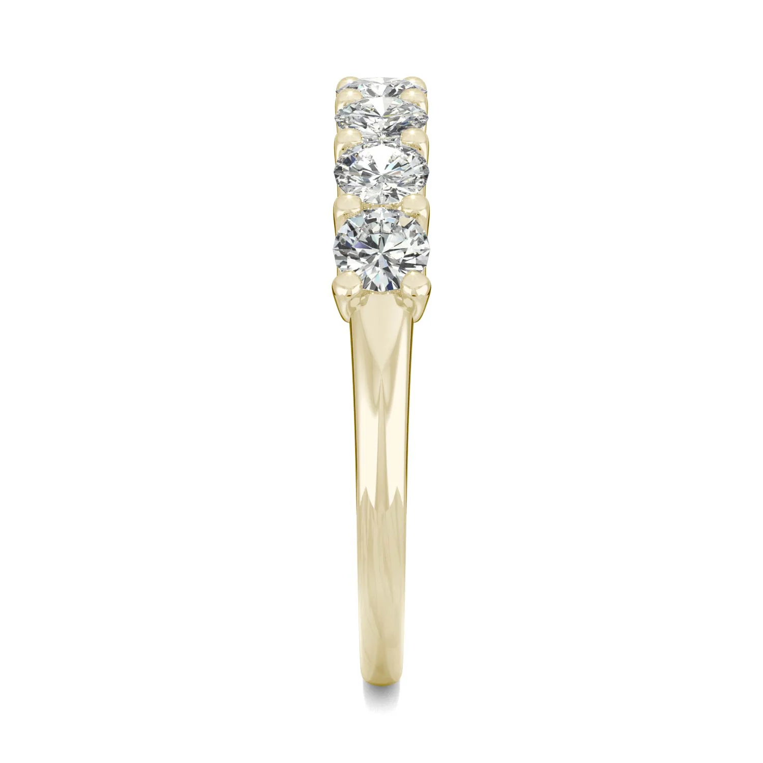 0.70 CTW DEW Round Moissanite Anniversary Band in 14K Yellow Gold - Image 5
