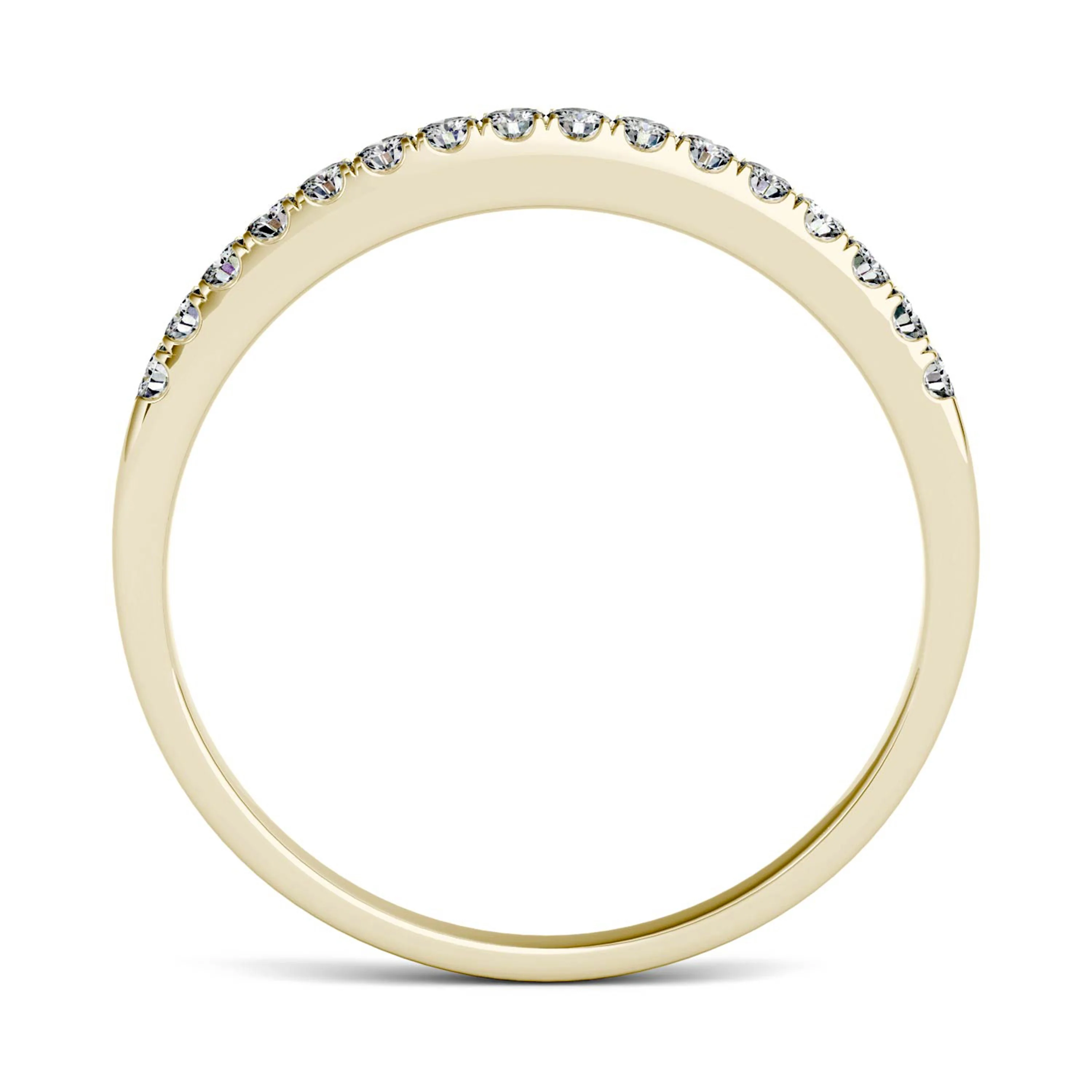 0.16 CTW DEW Round Moissanite Anniversary Ring in 14K Yellow Gold - Image 3
