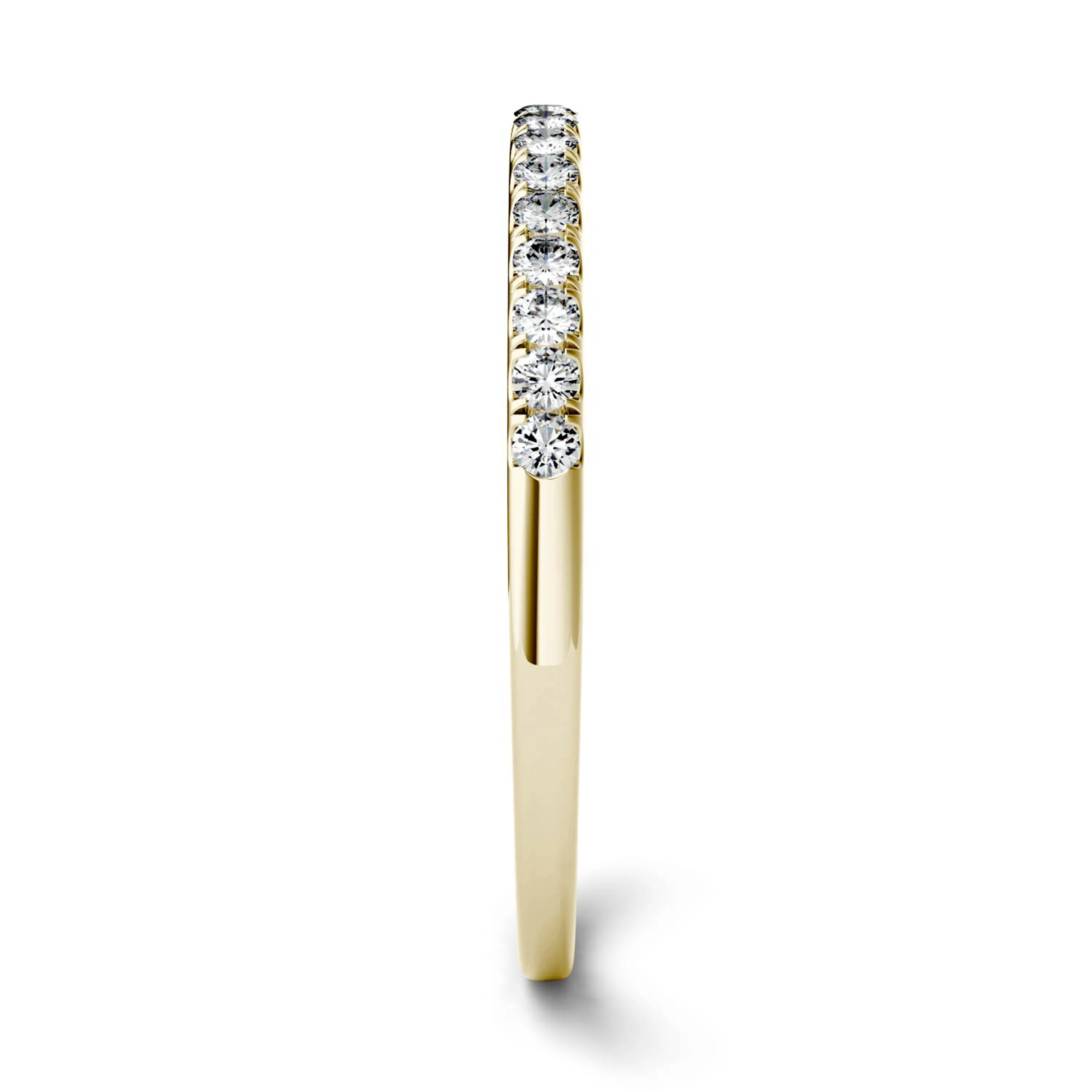 0.16 CTW DEW Round Moissanite Anniversary Ring in 14K Yellow Gold - Image 5