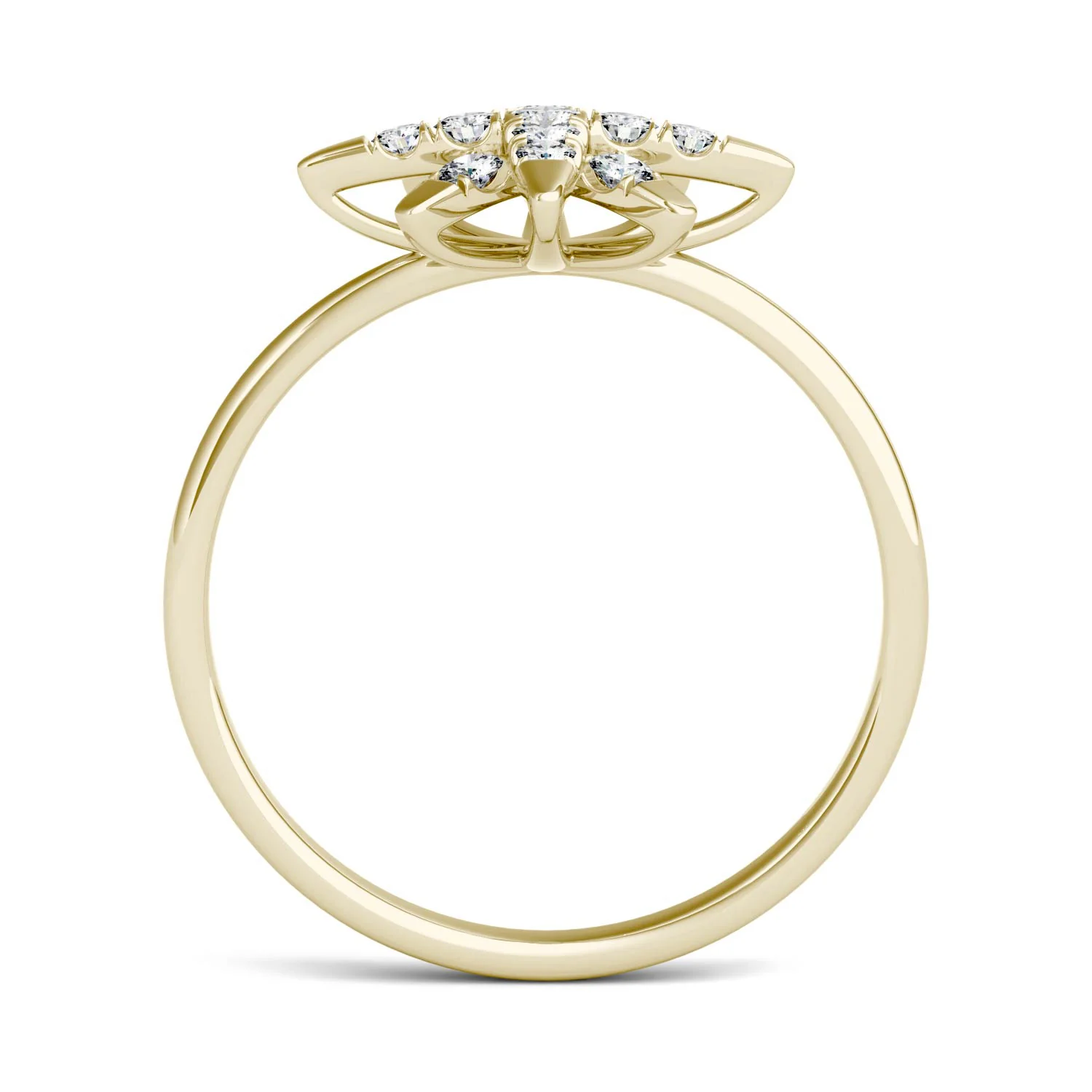 0.22 CTW DEW Moissanite Starburst Ring in 14K Yellow Gold - Image 4