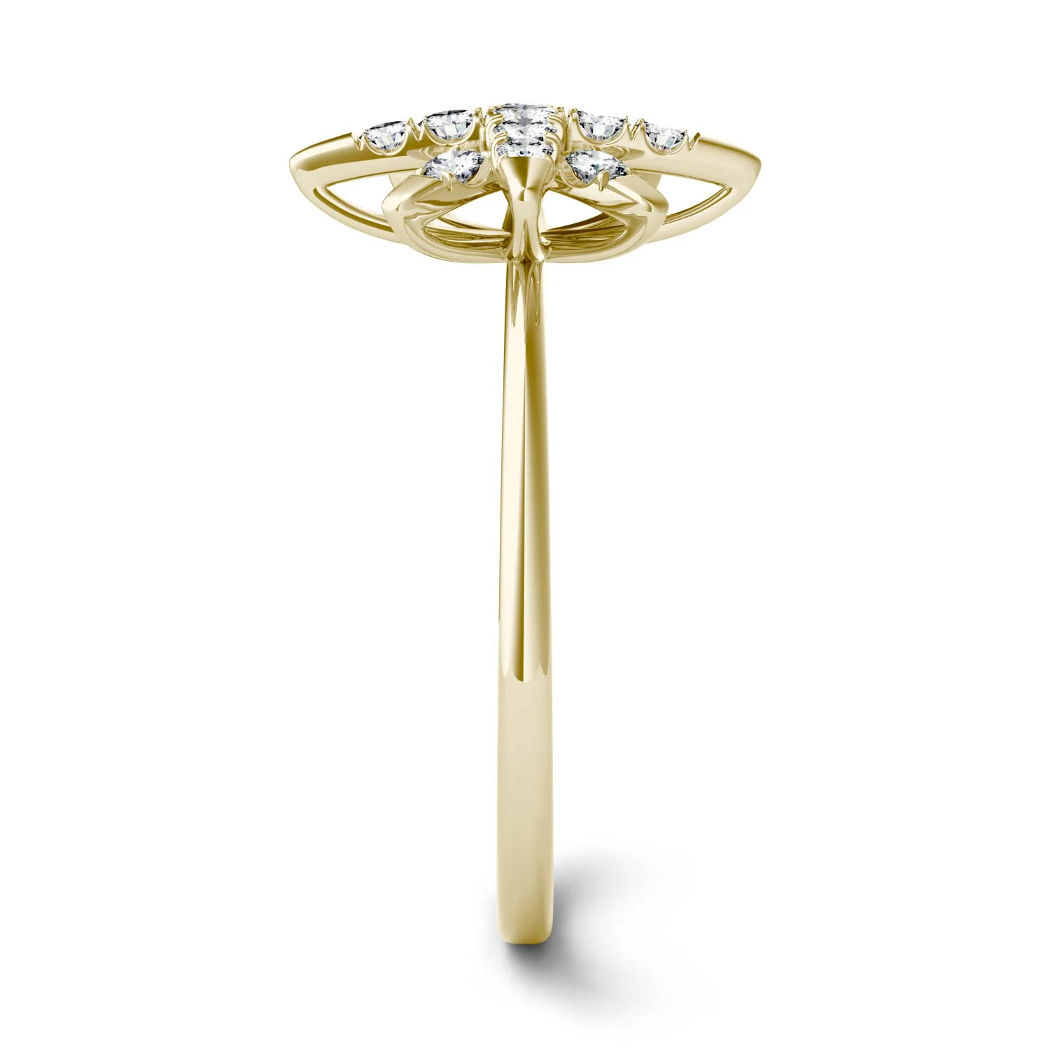 0.22 CTW DEW Moissanite Starburst Ring in 14K Yellow Gold - Image 5