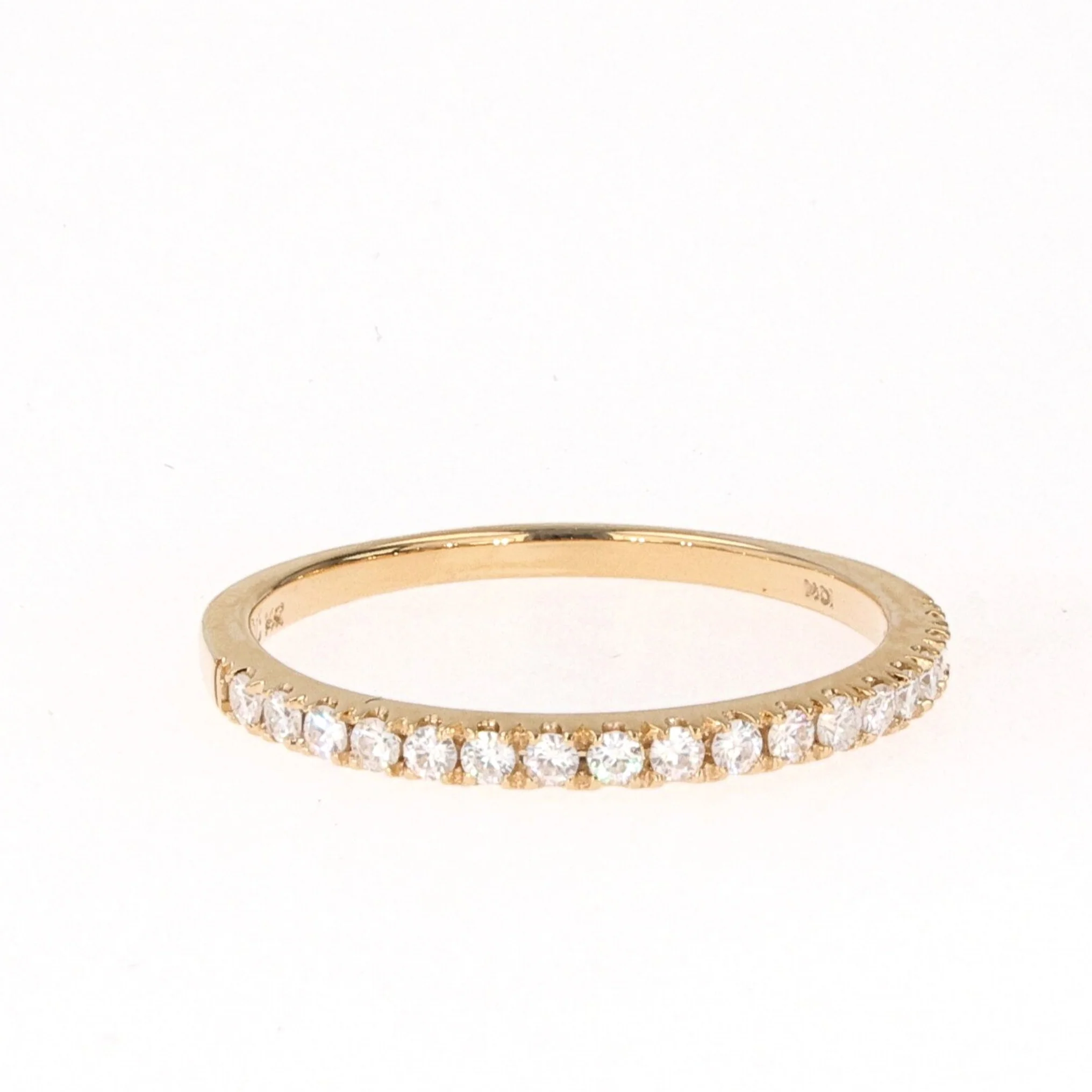 0.34 CTW DEW Round Moissanite Wedding Band in 14K Yellow Gold