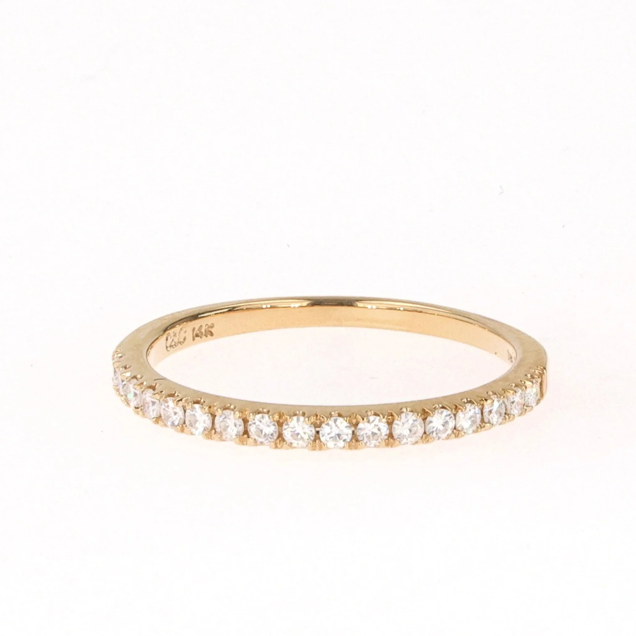 0.34 CTW DEW Round Moissanite Wedding Band in 14K Yellow Gold - Image 2