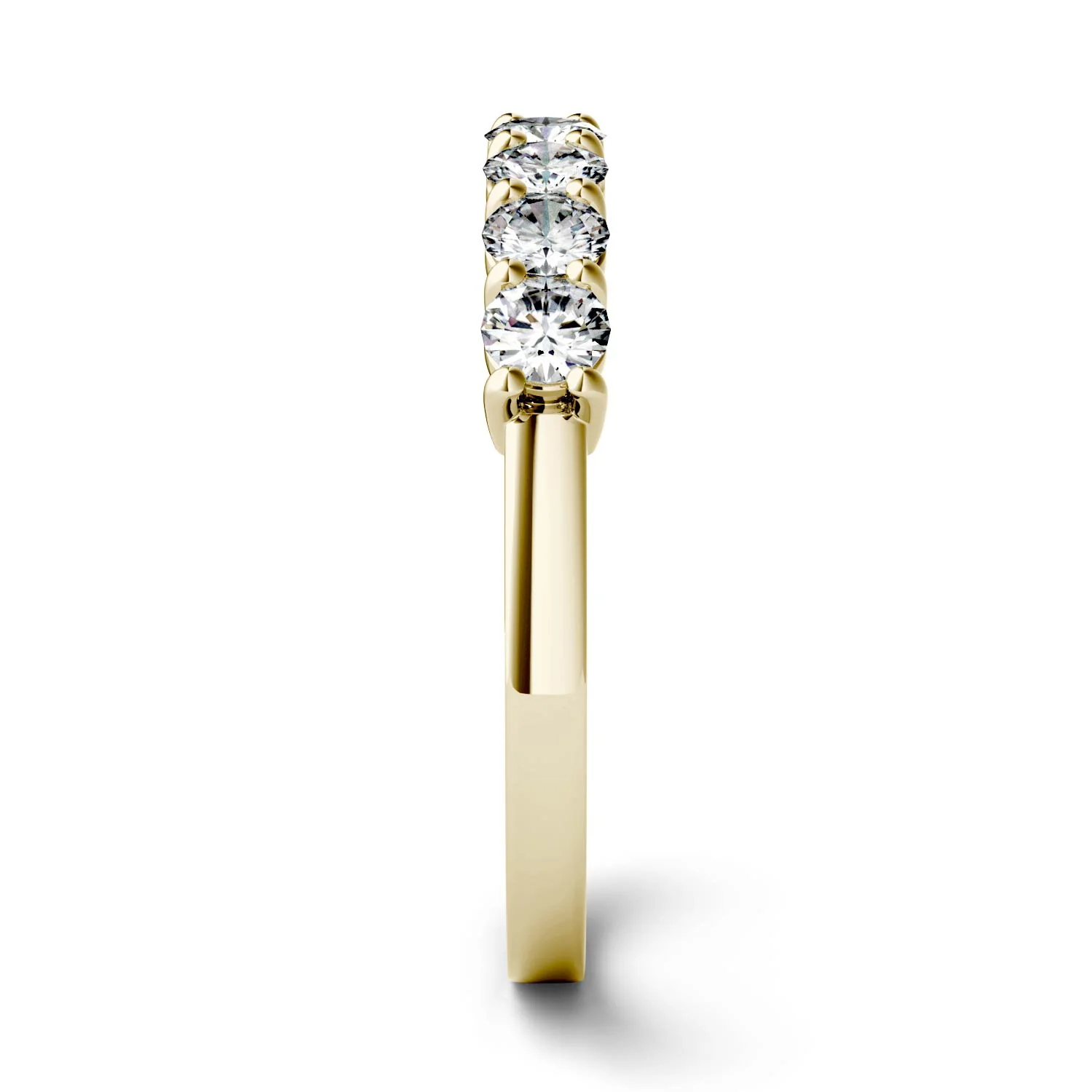 0.70 CTW DEW Round Moissanite Seven-Stone Ring in 14K Yellow Gold - Image 5