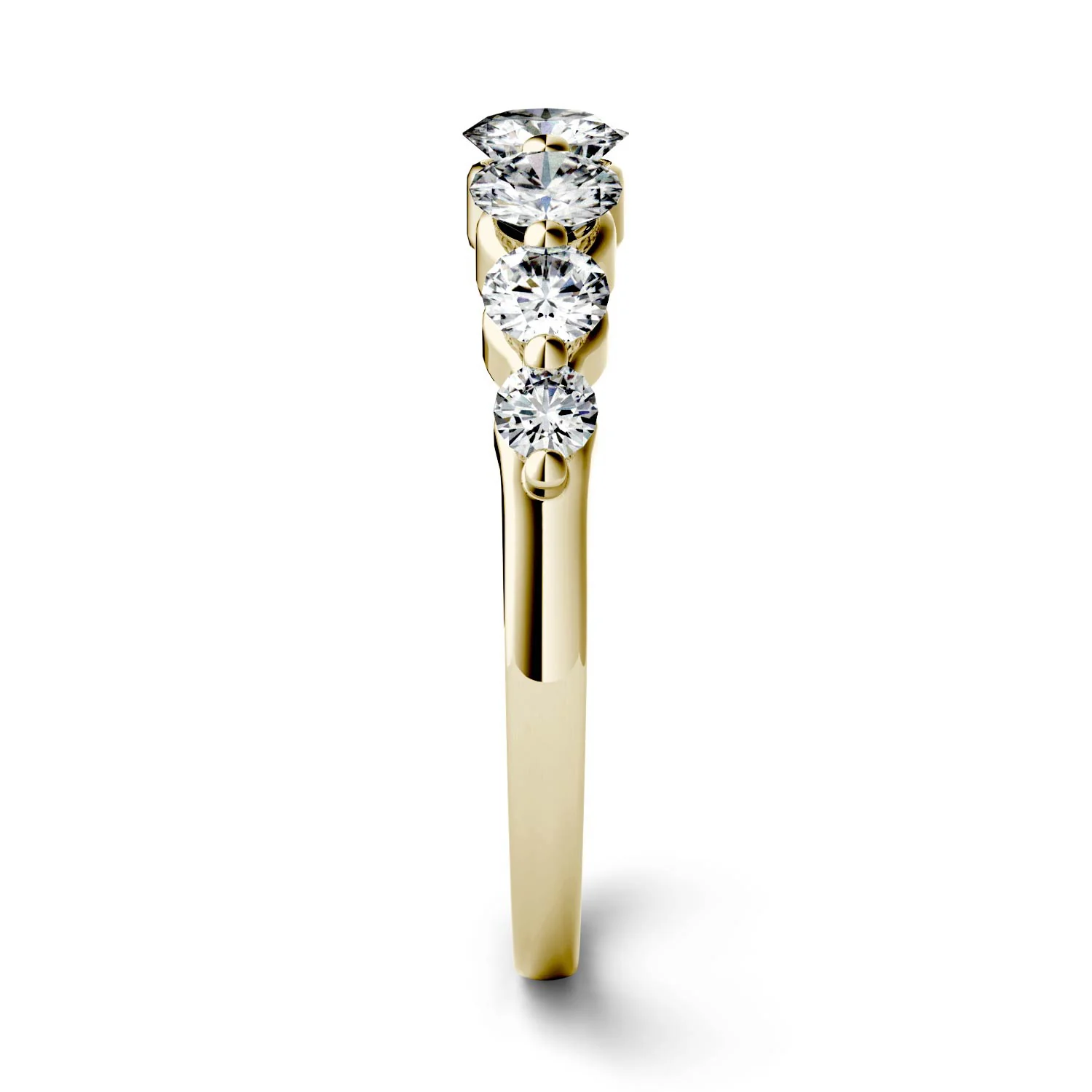0.87 CTW DEW Round Moissanite Seven-Stone Ring in 14K Yellow Gold - Image 5
