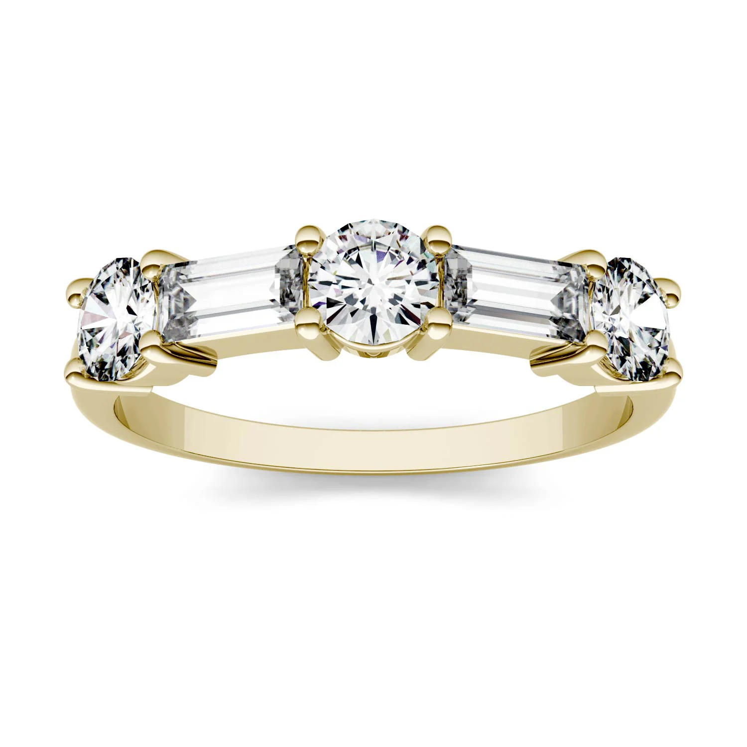 1.15 CTW DEW Straight Baguette Moissanite Band in 14K Yellow Gold