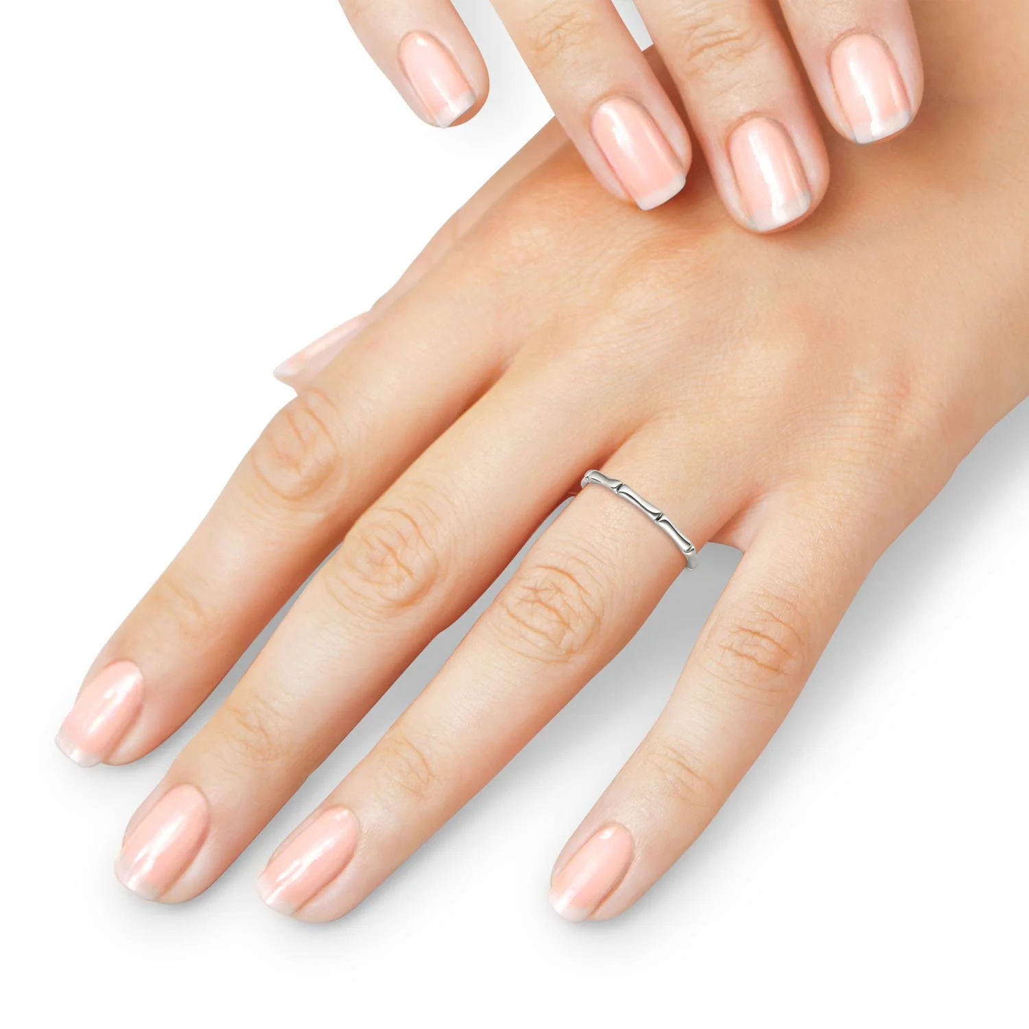 Sterling Silver Bamboo Stackable Ring - Image 6