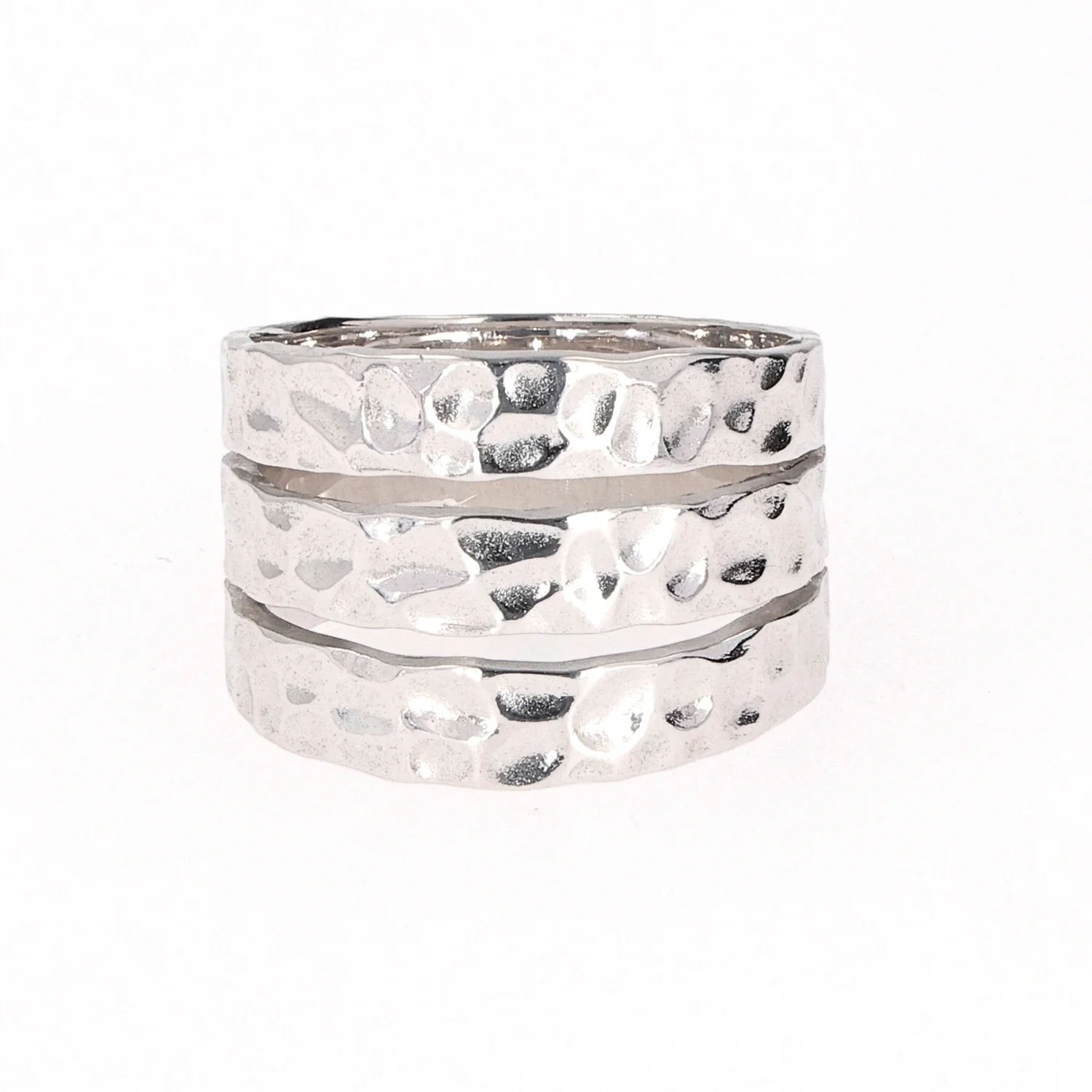 Hammered Band in Sterling Silver