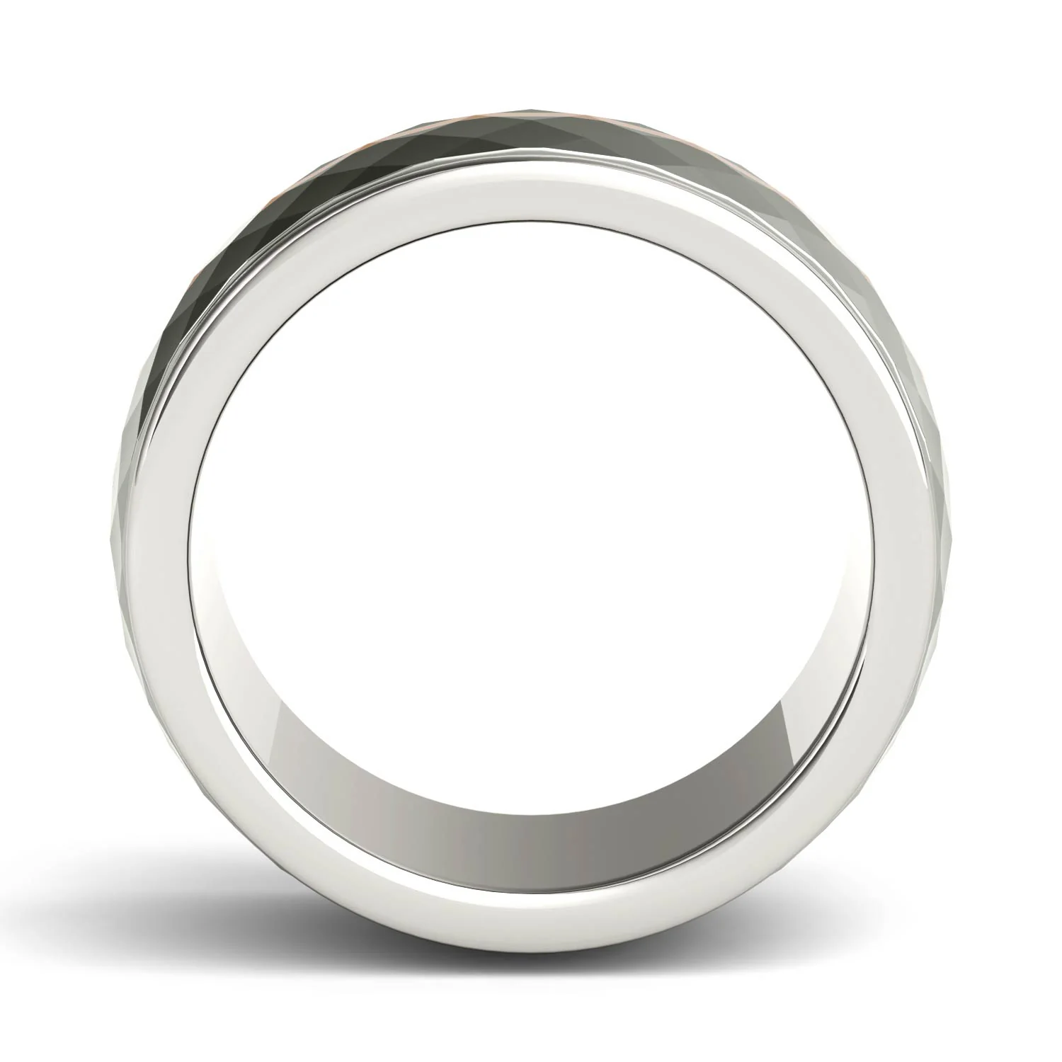 Men's Wedding Band in Titanium and 14K Gold - Image 4