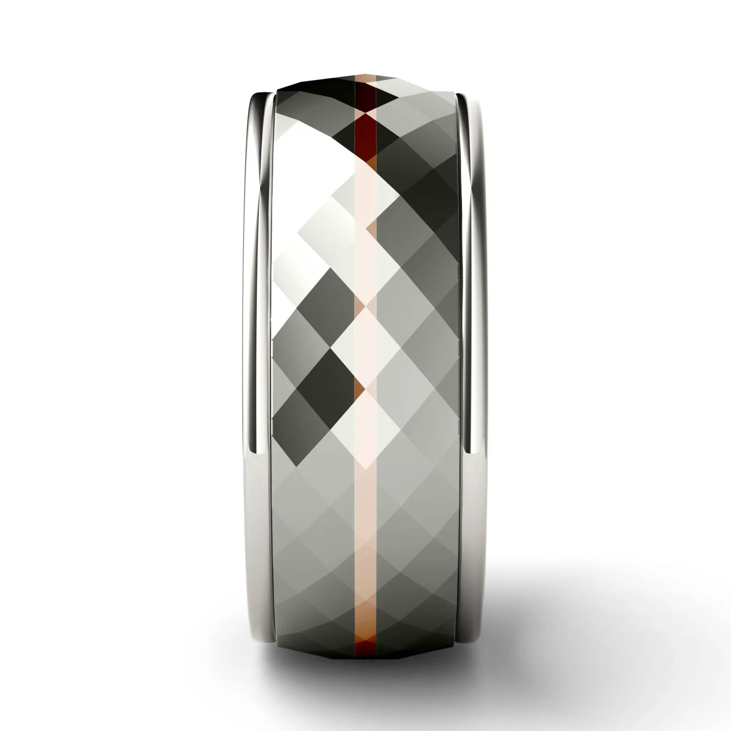 Men's Wedding Band in Titanium and 14K Gold - Image 5